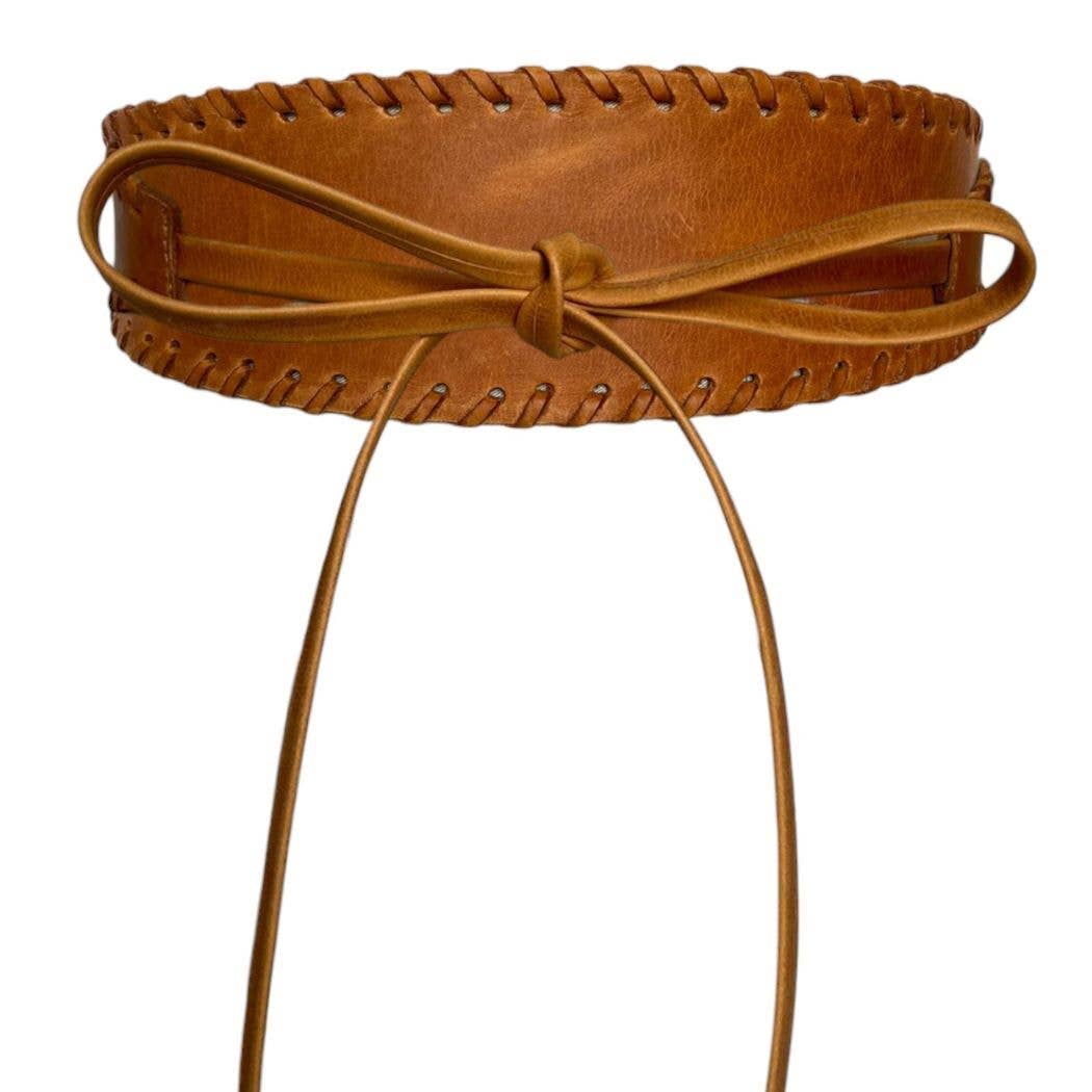 Chloe Wrap Belt - Cognac - OS